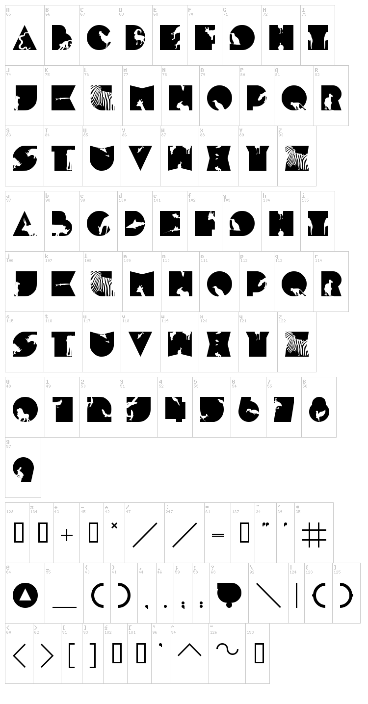 FTF Minthee Hewante font map